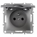 Единичен контакт със заземяване и капаче OSTE JNH005-G Grey