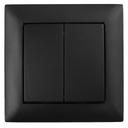 Interruptor Doble con Marco OSTE JNH007-W BLACK