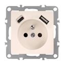 Egyszeres földelt aljzat + USB-A USB-C OSTE JNH004-G Beige