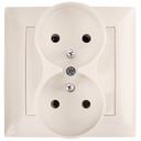Double grounded socket with frame OSTE JNH002-G Beige