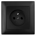 Single grounded socket with frame OSTE JNH001-G Black