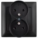 Doble enchufe con toma de tierra y marco OSTE JNH002-G Black