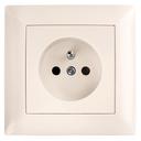 Single grounded socket with frame OSTE JNH001-G Beige