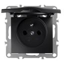 Vienvietīga rozete ar zemējumu un vāciņu OSTE JNH005-G Black