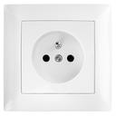 Single grounded socket with frame OSTE JNH001-G White