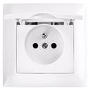 Единичен контакт със заземяване и капаче с рамка OSTE JNH005-G White