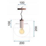Taklampa hängande glas Lassi 20 cm APP306-1CP Svart