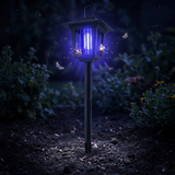 Solcellsdriven LED insektsdödande trädgårdslampa J-22 Svart