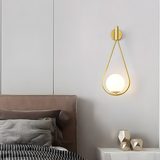 Vägglampa Klot Glas G094-1W Guld Vit