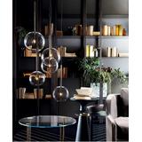Taklampa Hängande Glasglob SVART KROM 20 cm APP1685-1CP