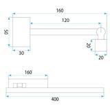 Badrum vägg LED-lampa SWE028-1W 40cm CHROME