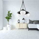 Hänglampa Glas Klot Opal APP687-3CP Svart