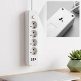 Pagarinātājs 4 rozetes + 2x USB-A + USB-C JNH021-4A White