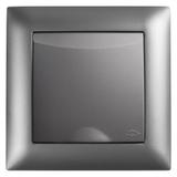 Единичен контакт със заземяване и капаче с рамка OSTE JNH005-G Grey