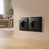 Marco doble para enchufes OSTE JNH014-2F Black