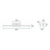 BADRUMSVÄGGLAMPA LED ÖVER SPEGEL 12W 50CM APP374-1W VIT