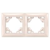 Marco doble para enchufes OSTE JNH014-2F Beige
