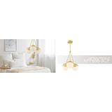 Hängande Lampa Glas Kula Opal APP688-3CP Guld