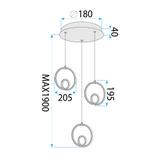 TAKLAMPA HÄNGENDE LED LHJ095-3CP GULD