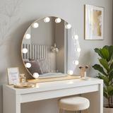 LED-väggspegel HOLLYWOOD L. Gold 50 cm