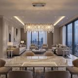 LED-kristall-pendellampa SWE073-CP 60cm Chrome