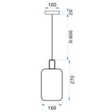 Hängande Lampa Glasrör Opal APP667-1CP Guld