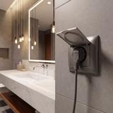 Единичен контакт със заземяване и капаче с рамка OSTE JNH005-G Grey