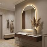 VÄGG-SPEGEL LED 60x100cm DART GULD