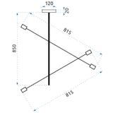 Taklampa i takpendel med två armar, justerbar APP479-4C