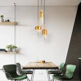 Glaspendellampa i Metall APP549-1CP Guld