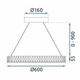 HÄNGLAMPA LED MS002-CP Roséguld 60 cm