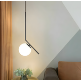 Taklampa Hängande Glasglob G107-1W Svart Vit