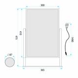 LED-spegel LUMI Black 30x40cm