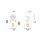 Vägglampa Metall med Rem Grå APP468-1W GREY
