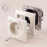 Single grounded socket with frame + 2x USB-A OSTE JNH003-G Beige
