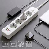 Pagarinātājs 4 rozetes + 2x USB-A + USB-C JNH021-4A White