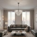 Kristall-pendellampa SWE087-CP 40cm CHROME