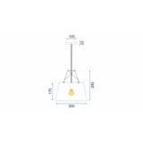 Taklampa i Metall APP423-1CP Vit