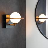 VÄGGLAMPA KINKIET APP1300-1W Svart Guld