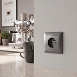 Single grounded socket with frame OSTE JNH001-G Grey