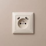 Single grounded socket + USB-A USB-C OSTE JNH004-G Beige