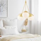 Hängande Lampa Glas Kula Opal APP688-3CP Guld