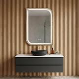 LED-VÄGGSPEGEL ZONE 70X50 BRUSH GOLD