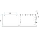 Spegel LED Hollywood L.Gold 80x60