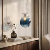 Lampa Sufitowa Wisząca Szklana APP327-1CP NIEBIESKA