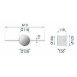BADRUMSVÄGGLAMPA LED ROUND BLACK 60CM APP849-1W
