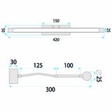 Badrum vägg LED-lampa SWE025-1W 42cm Black