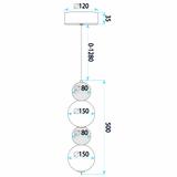LED taklampa pendel LHJ116-2CP borstat guld
