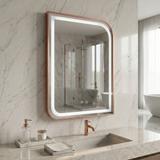 LED-VÄGGSPEGEL ZONE 70x50 BRUSH  ROSE GOLD