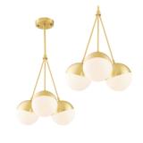 Hängande Lampa Glas Kula Opal APP688-3CP Guld